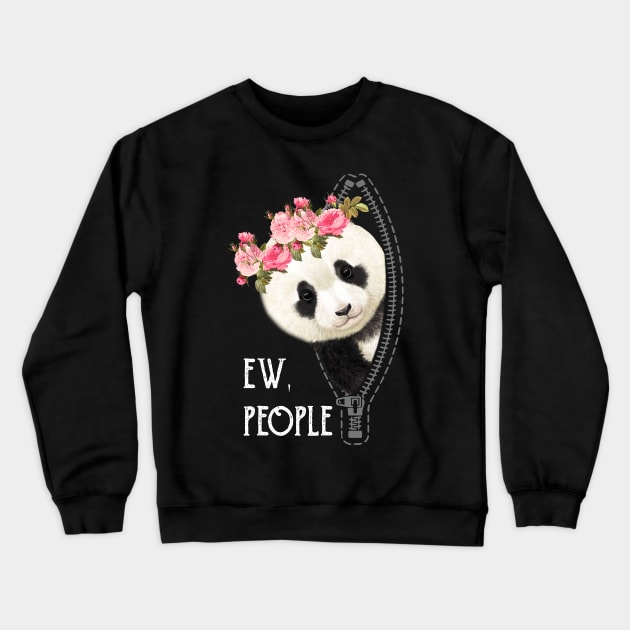 Funny Quarantine Covid Coronavirus Panda social distance parody Crewneck Sweatshirt by Anonic